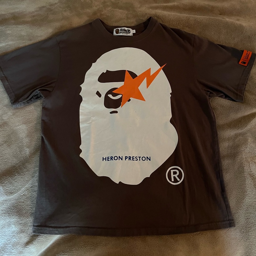 Grey Heron Preston Bape tee shirt